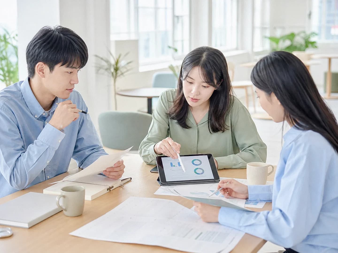 기관 운영자들이 프로그램 일정과 담당 관계를 함께 점검하는 장면